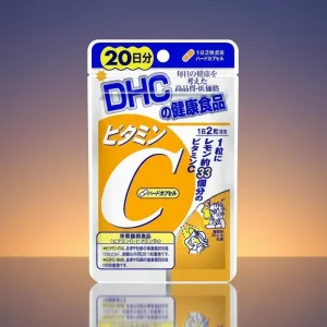 DHC Vitamin C (20 Day Supply Hard Capsule), Health Supplement, made in Japan – antioxidant and skin/mucous membrane health, stress maintenance for Bangladesh Market.